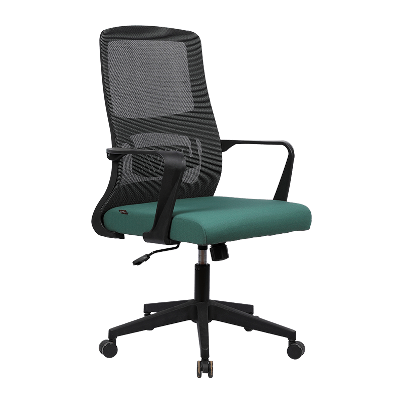 Sedentaire ergonomische lerarenkantoorstoel met groen zitkussen