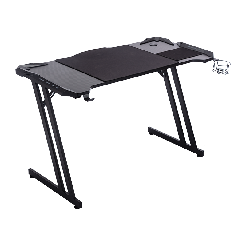 Dubbele Z-Frame pc-bureau Ergonomische gametafel voor thuis en op kantoor met RGB-gaminglicht